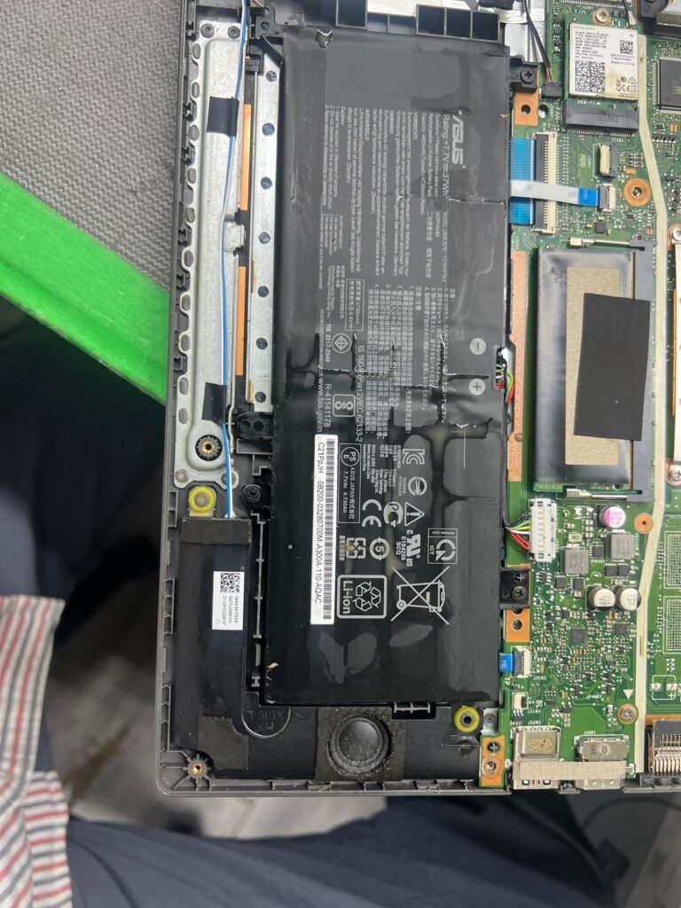 Corrosion on a liquid damaged board