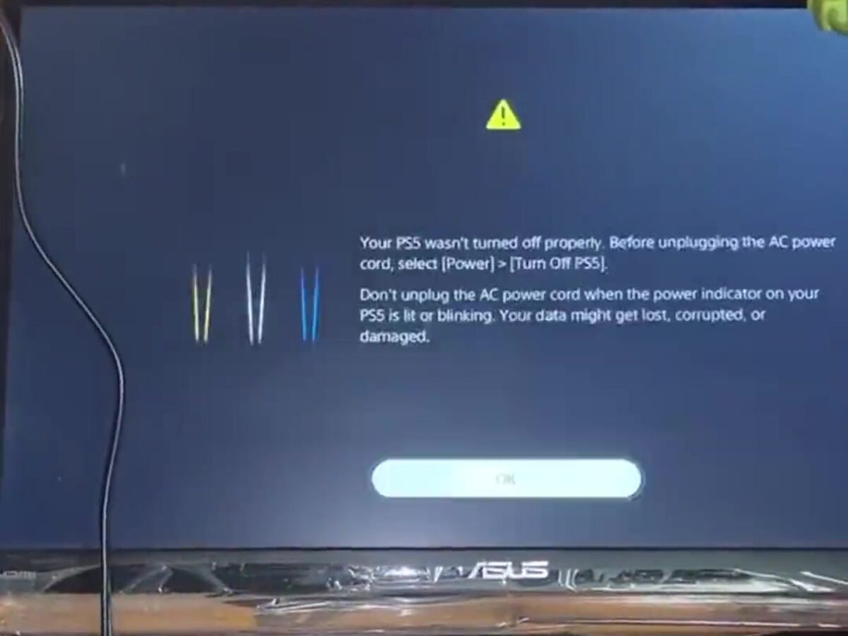 PlayStation 5 displaying picture on a monitor after HDMI port replacement at Tech Gate Computers in Windsor